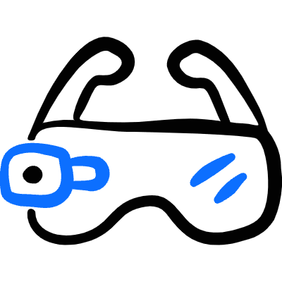 Modern Camera Glasses Icon from Freehand Duotone Set
