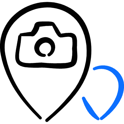 Taking Pictures Location Pin Icon from Freehand Duotone Set