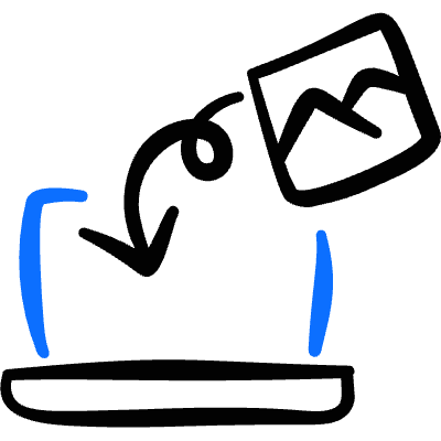 Transfer Pictures Laptop Smartphone Download Icon from Freehand Duotone Set