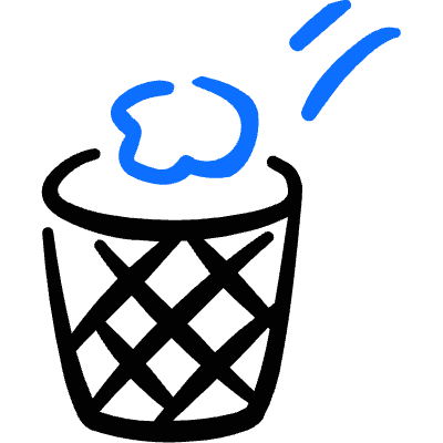 Delete Bin Throw Icon from Freehand Duotone Set