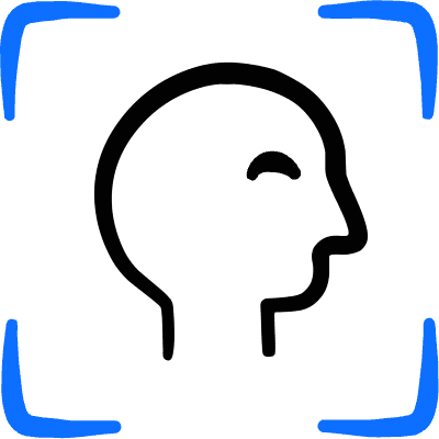 Face Id Head Icon from Freehand Duotone Set