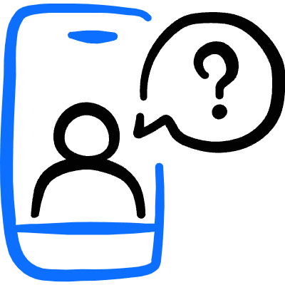 Help Smartphone Question User Icon from Freehand Duotone Set