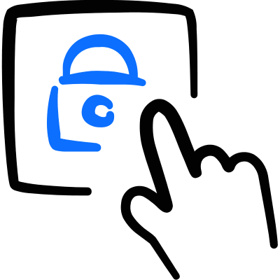 Lock Finger Touch Icon from Freehand Duotone Set
