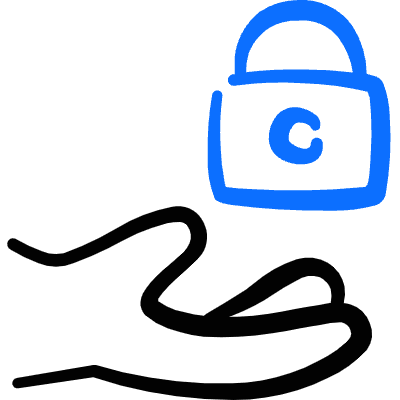 Lock Hand Share Icon from Freehand Duotone Set