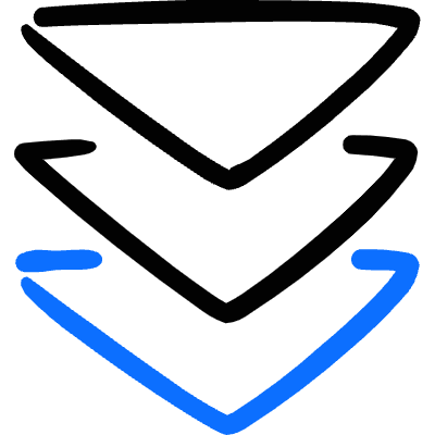 Navigation Triple Arrow Down Icon from Freehand Duotone Set