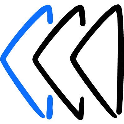 Navigation Triple Arrow Left Icon from Freehand Duotone Set