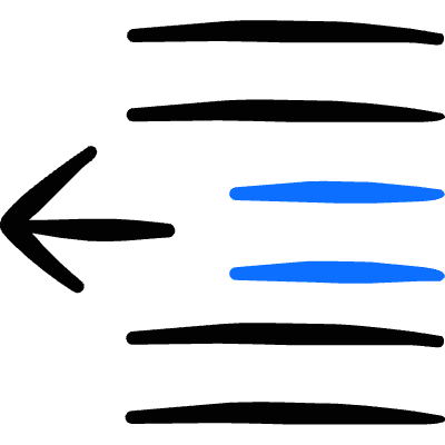 Paragraphs Indent Decrease 1 Icon from Freehand Duotone Set