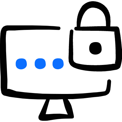 Password Desktop Lock Icon from Freehand Duotone Set