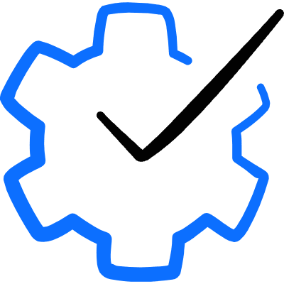 Settings Cog Approved Icon from Freehand Duotone Set