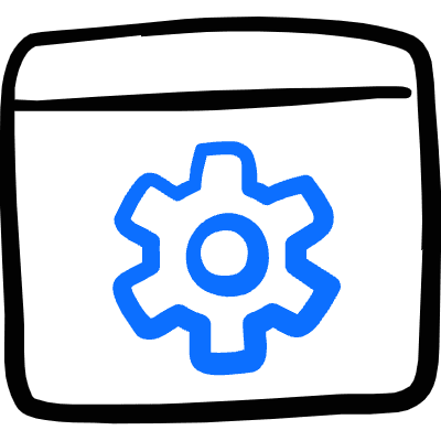 Settings Cog Browser Icon from Freehand Duotone Set