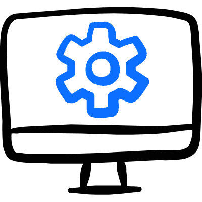 Settings Cog Desktop Icon from Freehand Duotone Set