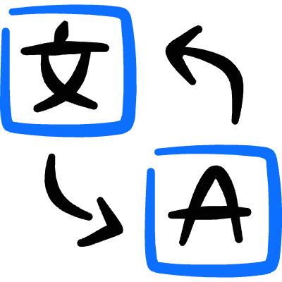 Text Options Translate Icon from Freehand Duotone Set