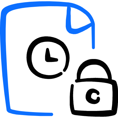 Time Files Clock Lock Icon from Freehand Duotone Set