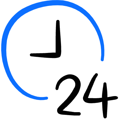 Time Clock 24 Hrs 2 Icon from Freehand Duotone Set