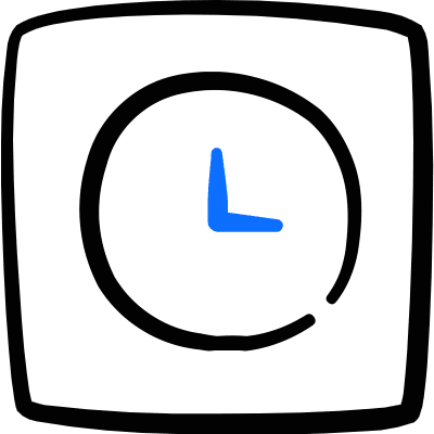 Time Clock Square Icon from Freehand Duotone Set