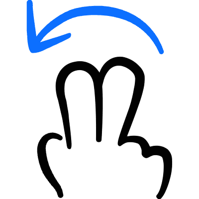 Gesture Swipe Horizontal Left Two Fingers Icon from Freehand Duotone Set