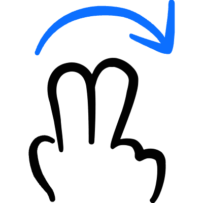Gesture Swipe Horizontal Right Two Fingers Icon from Freehand Duotone Set