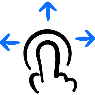 Gesture Tap All Direction Icon from Freehand Duotone Set