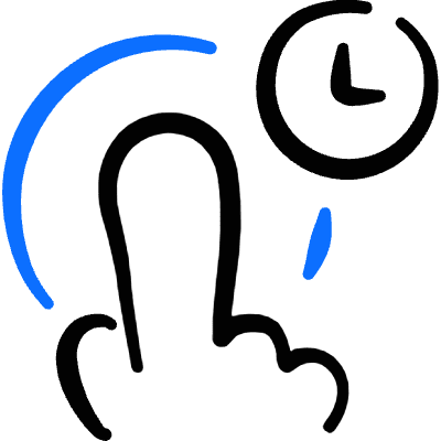 Gesture Tap Hold Clock Icon from Freehand Duotone Set