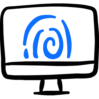 Touch Id Fingerprint Desktop Icon from Freehand Duotone Set