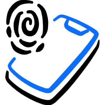 Touch Id Fingerprint Smartphone 1 Icon from Freehand Duotone Set