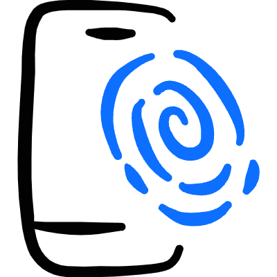 Touch Id Fingerprint Smartphone 2 Icon from Freehand Duotone Set