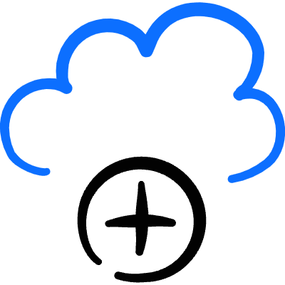 Cloud Add Icon from Freehand Duotone Set