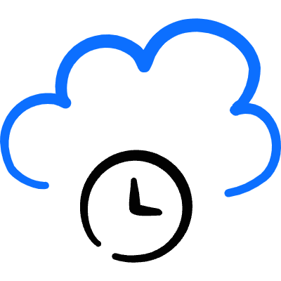 Cloud Clock Icon from Freehand Duotone Set