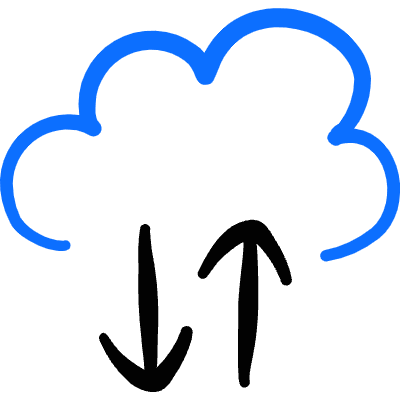 Cloud Data Transfer Icon from Freehand Duotone Set