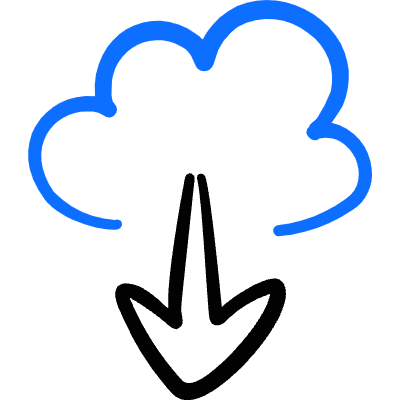 Cloud Download Icon from Freehand Duotone Set
