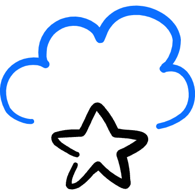 Cloud Favorite Star Icon from Freehand Duotone Set