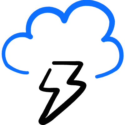 Cloud Flash Icon from Freehand Duotone Set