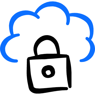 Cloud Lock Icon from Freehand Duotone Set