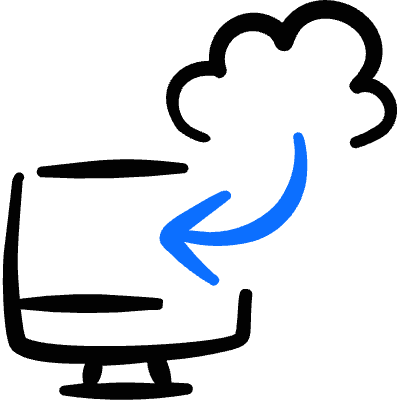 Cloud Monitor Download Icon from Freehand Duotone Set