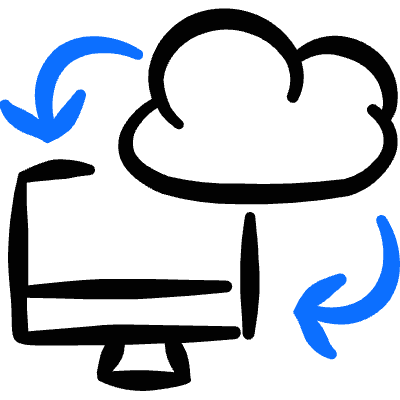 Cloud Monitor Exchange Icon from Freehand Duotone Set