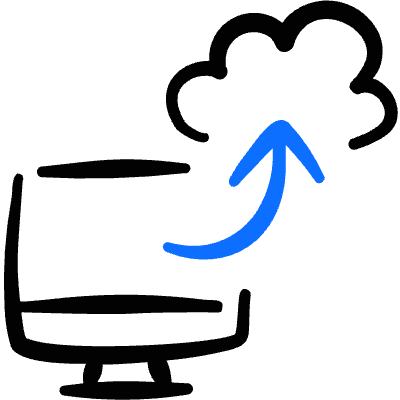 Cloud Monitor Upload Icon from Freehand Duotone Set