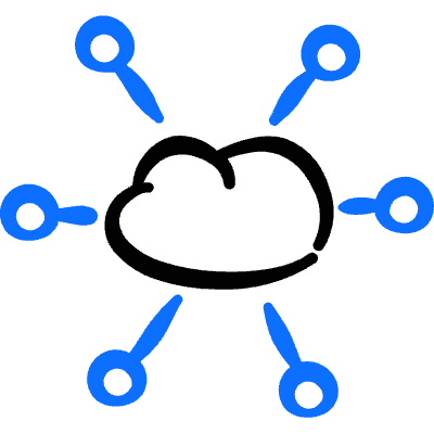 Cloud Network 2 Icon from Freehand Duotone Set