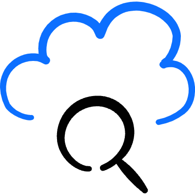 Cloud Search Icon from Freehand Duotone Set