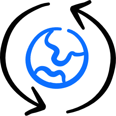 Network Globe Arrow Sync Icon from Freehand Duotone Set