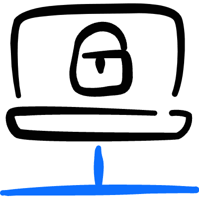 Network Laptop Lock Icon from Freehand Duotone Set