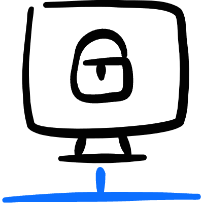 Network Monitor Lock Icon from Freehand Duotone Set