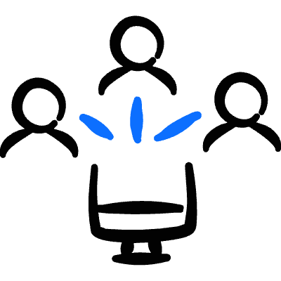 Network Monitor Team Icon from Freehand Duotone Set
