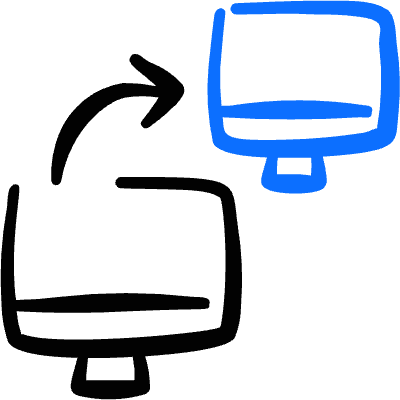 Network Monitor Transfer Arrow 1 Icon from Freehand Duotone Set