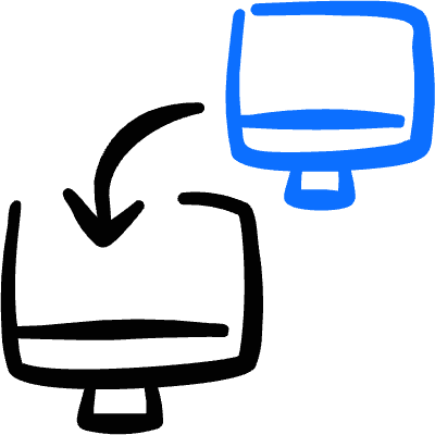 Network Monitor Transfer Arrow 2 Icon from Freehand Duotone Set