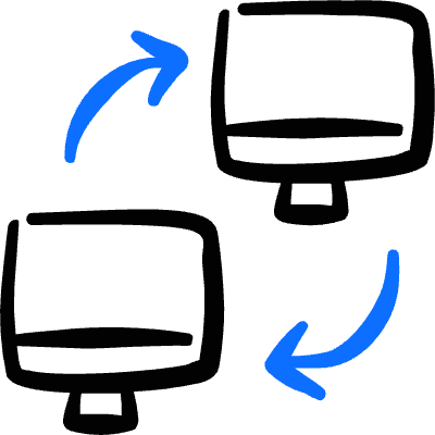 Network Monitor Transfer Arrow Icon from Freehand Duotone Set