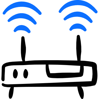 Network Router Signal Double Icon from Freehand Duotone Set