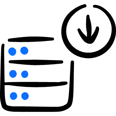 Server Download Icon from Freehand Duotone Set