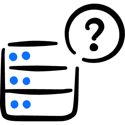 Server Question Icon from Freehand Duotone Set