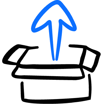 Upload Box Icon from Freehand Duotone Set