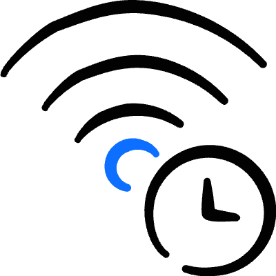 Wifi Clock Icon from Freehand Duotone Set